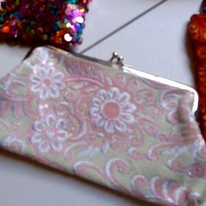 Floral Pink and Cream Clutch